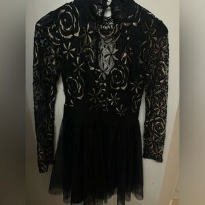 Black and gold funky mini dress